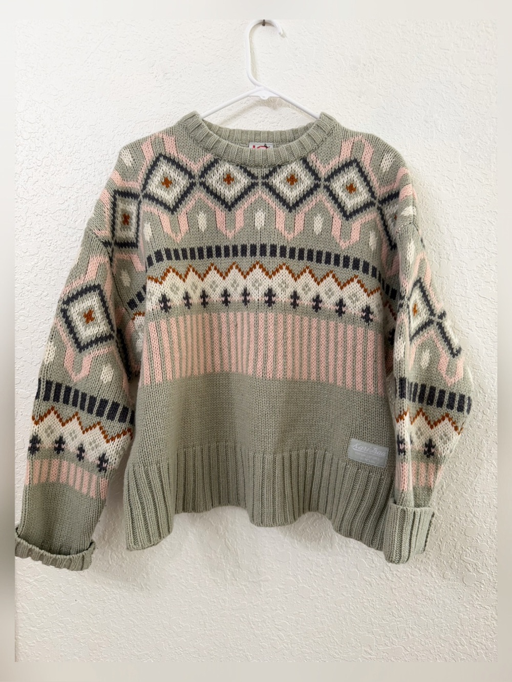 Kari Traa Fair Isle Crewneck Molster Knit Sweater - Women's Size Large